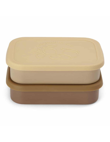 Lot de 2 lunch box Vanilla Yellow - Konges Sløjd