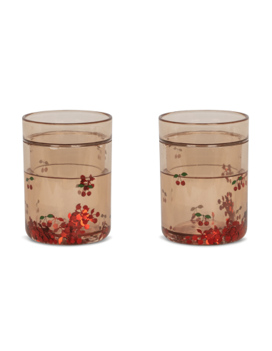 2 verres à paillettes Cerise - Konges Sløjd