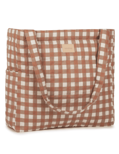 Tote bag - Terracotta Checks - Nobodinoz