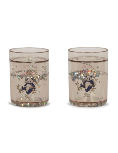 2 verres à paillettes Panda - Konges Sløjd