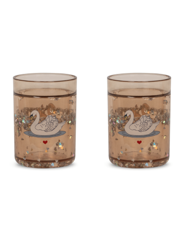 2 verres à paillettes Swan - Konges Sløjd