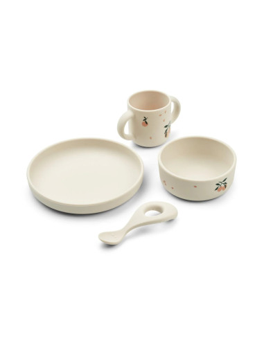 Set repas en silicone Vivi - Pêches - Liewood