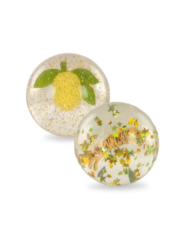 Lot de 2 balles rebondissantes Citron / Tigre