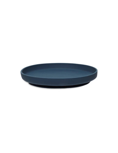 assiette ventouse silicone bleu